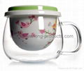 Glass mug with ceramic filter for Flower tea 4