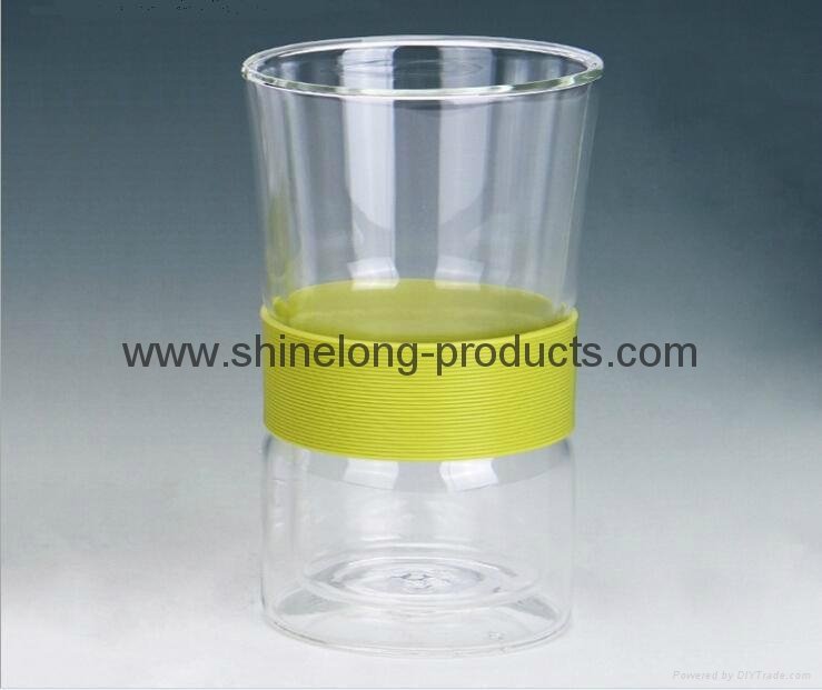 NEW glass cup with double wall