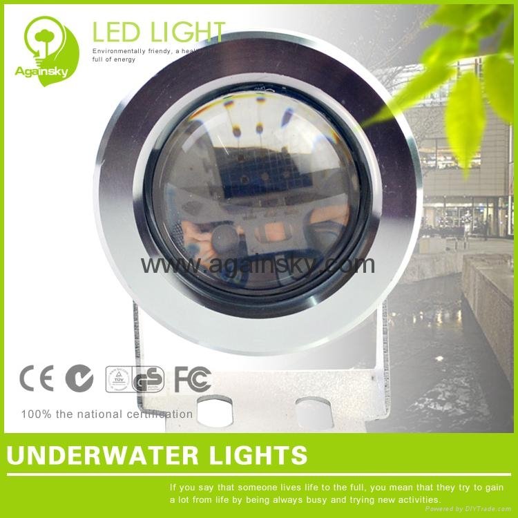 Silver/Black 10w RGB Led Underwater Light IP68 2