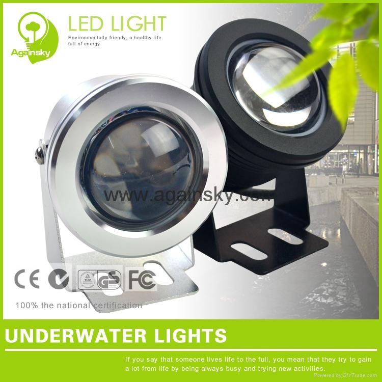 Silver/Black 10w RGB Led Underwater Light IP68 4