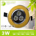 3W Golden Ultra-thin Recessed LED Ceiling Lamp