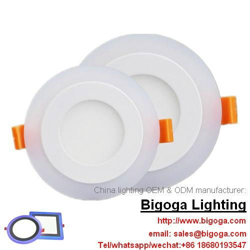 Recessed two colors round panel lights led