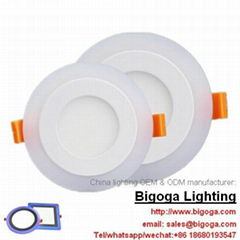 Recessed two colors round panel lights led