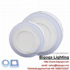 Surface mounted two colors round panel lights led