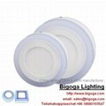 Surface mounted two colors switch control round panel lights led 2