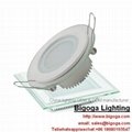 Recessed mounted COB round & square glass panel lights led 1