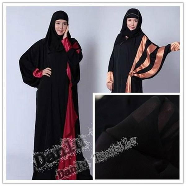 koran black abaya fursan fabric for muslim women dress 2