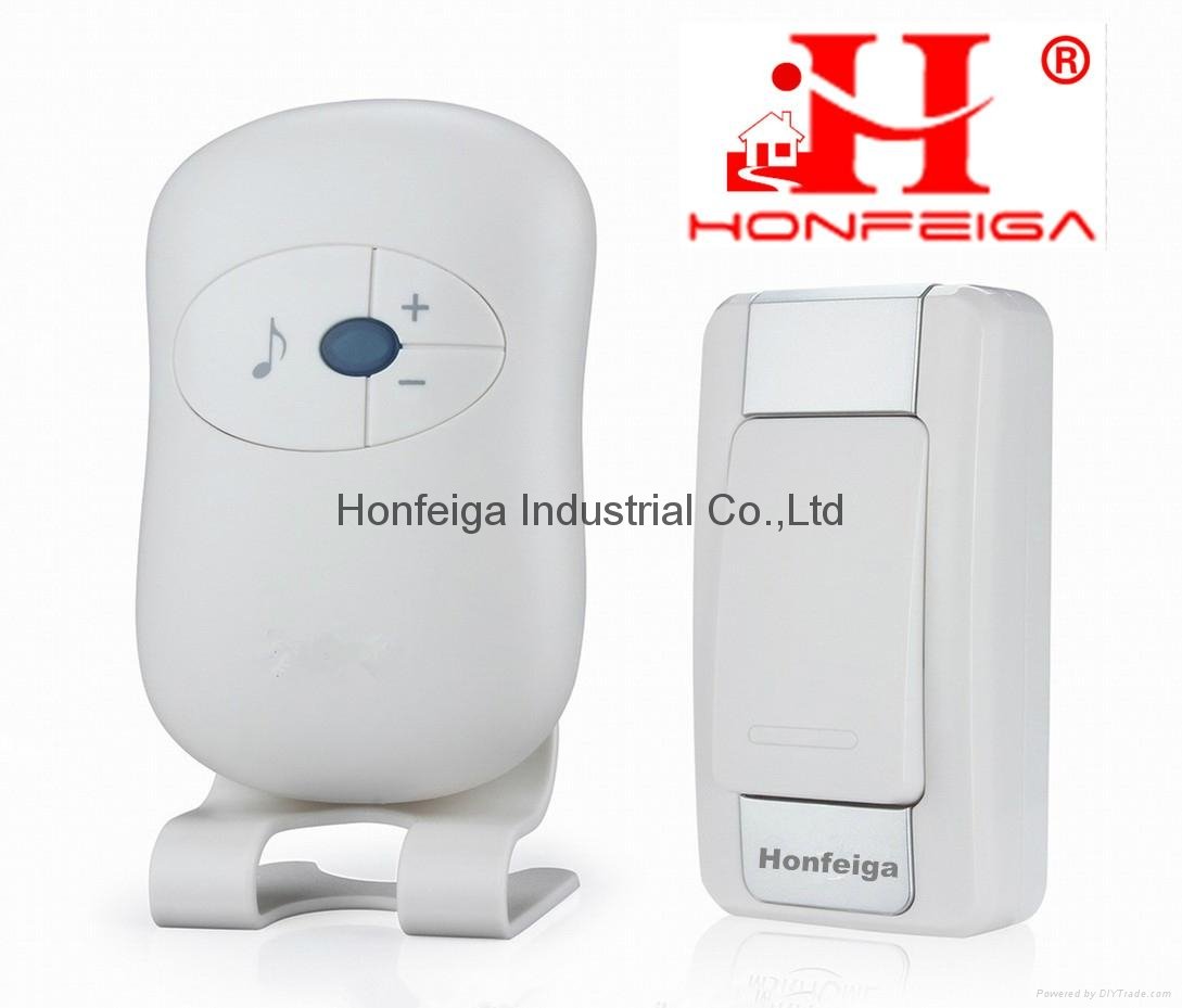 Honfeiga 305D T1R1 Battery Operated Wireless Door Bells with Stereo Speaker