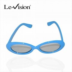 Circular passive polarized 3D glasses for kids from le-visiom company