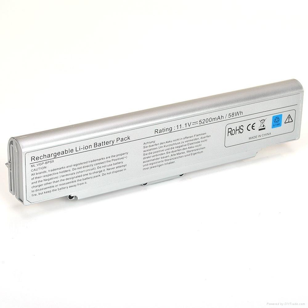high quality laptop battery for bps9 silver-6 cell 4