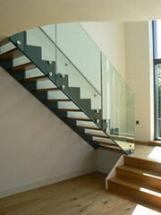 Stainless steel glass staircase