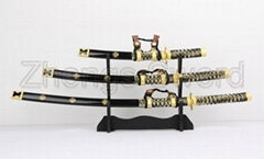 Tachi Sword Set Sword Japanese Basic Set Samurai Sword 3pcs With Sword Stand 