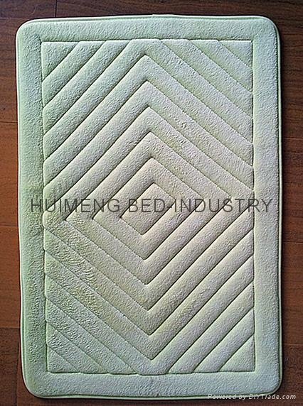 Embroidery Threaded Coral Fleece Memory Foam Bath Mat
