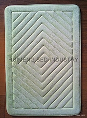 Embroidery Threaded Coral Fleece Memory Foam Bath Mat