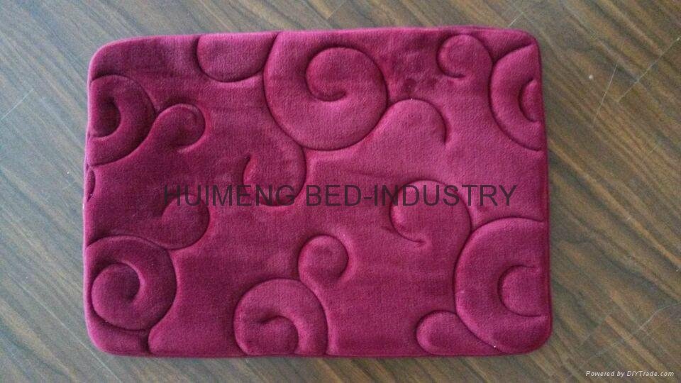 Embroidery Threaded Coral Fleece Memory Foam Bath Mat 4