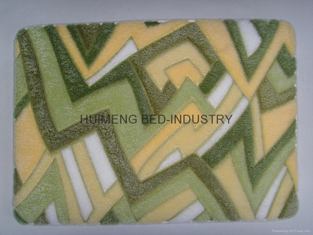 Muticolor Carving Design Coral Fleece Memory Foam Bath Mat 2