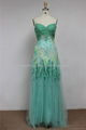 K2003 Sweetheart Beaded Long Chiffon Tulle Prom Dress  1