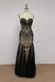 K2010 Top Grade Beaded Embroidery Lace Tulle Chiffon Strapless Evening Dress  1