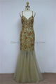 K2020 Sexy Elegant Halterneck Backless Great Beaded Chiffon A-line Evening Dress 1