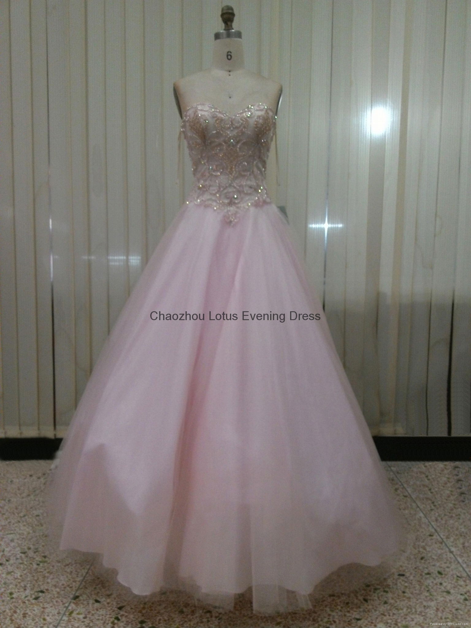 K2001  New Arival Strapless Sweetheart Beaded Chiffon Long Prom Dress 4