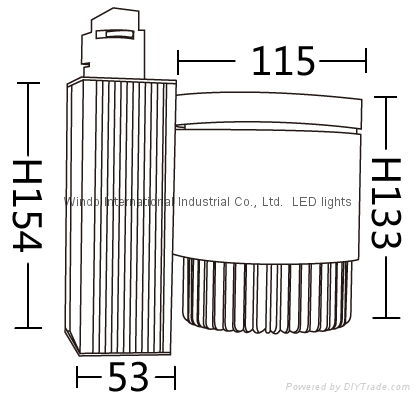 35W COB軌道燈 CREE2530 CE&ROHS認証 2