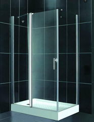 Semi-frame tempered glass rectangle free standing glass shower enclosure 