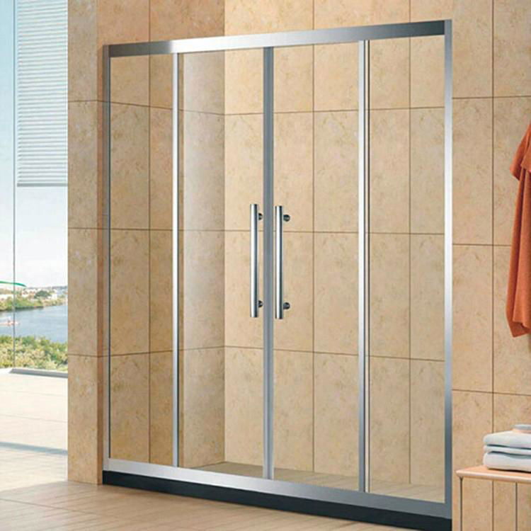 New design tempered glass screen two sliding door shower screen with stainless s