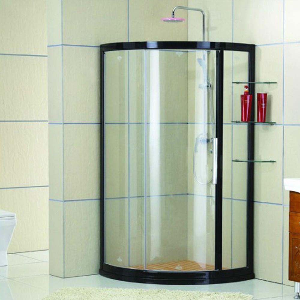 Arc Tempered Glass Black Bathroom Shower Box MKD1071B MIKASO
