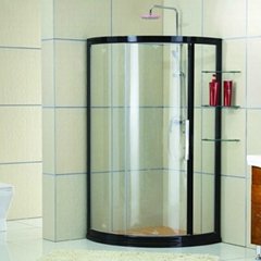 Arc Tempered Glass Black Bathroom Shower Box