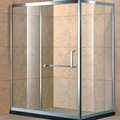 Fashion style tempered glass square sliding door shower cabin with stainless ste 1