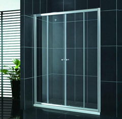 Tempered glass sliding shower panel