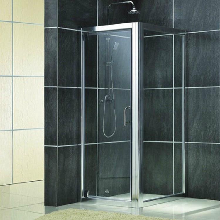 easy installed square folded glass shower door with framed