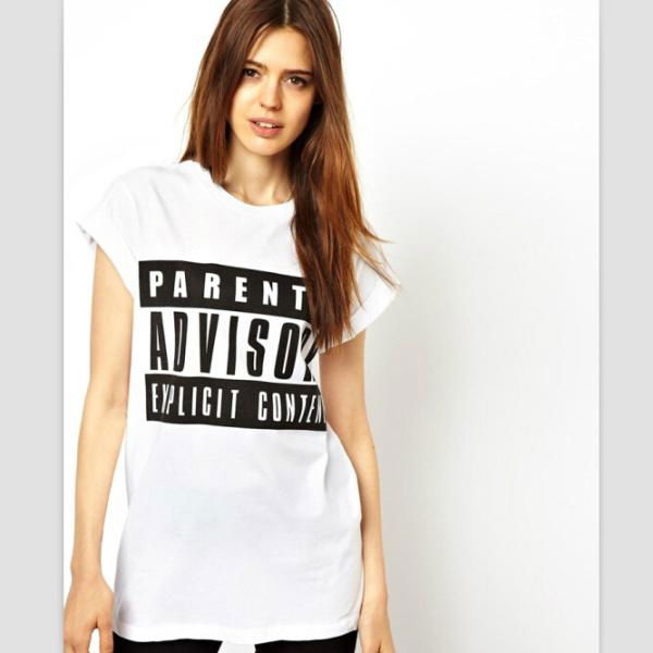 WC001 Women's Letters Printed Round Neck Short Sleeve T-shirt