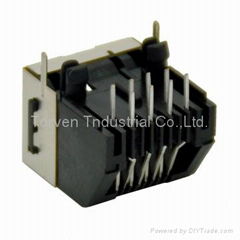 PCB JACK 1X1 SIDE ENTRY HALF SHIELED AVAILABLE IN 4P2C~8P8C 