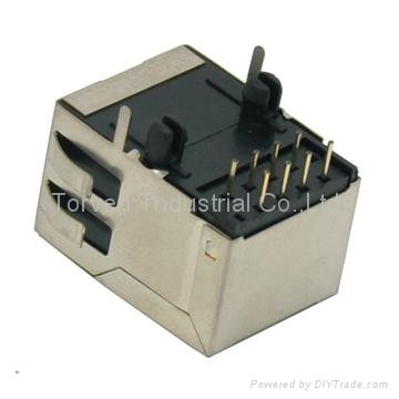 RJ45 connector SIDE ENTRY MODULAR JACK 1X1  SHIELDED AVAILABLE IN 1X1~1X8POLE 
