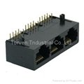 RJ45 connector SIDE ENTRY MODULAR JACK 1X3, UNSHIELDED AVAILABLE IN 1X1~1X8POLE 2