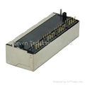 RJ45 connector SIDE ENTRY MODULAR JACK 1X4 SHIELDED AVAILABLE IN 1X1~1X8POLE  1