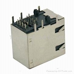 RJ45 connector SIDE ENTRY MODULAR JACK 2X1 SHIELDED AVAILABLE IN 2X1~2X8POLE 