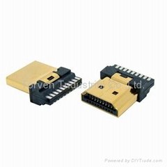 HDMI Adapter A type 19pos W/Rib Cable End Connectors