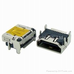 HDMI Receptacle SMT Type 19pos  Shell w/o Flange Connectors