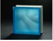 Acid blue cloudy glass block
