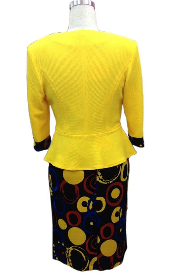 Yellow/White jacket Color circle plus size clothing 3