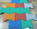 Dog-bone shape anti-slip rubber tiles