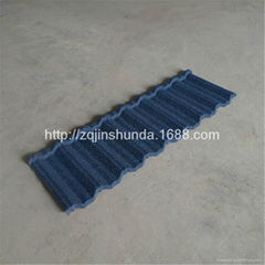 Sapphire color W shaped roofing eaves tile for villa