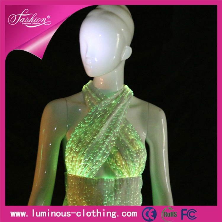 2015 FASHION ladies tops fiber optical show clothes with led ceiling light  2