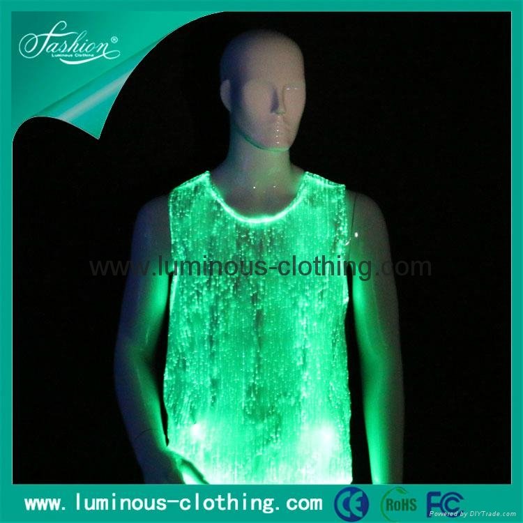 2014 latest fiber optic clothing rgb colorful lighting t shirt great effect 2