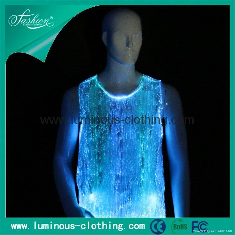 2014 latest fiber optic clothing rgb colorful lighting t shirt great effect 4