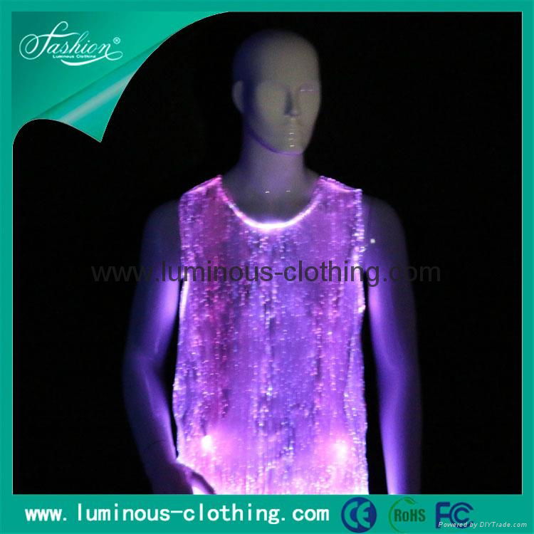 2014 latest fiber optic clothing rgb colorful lighting t shirt great effect 5