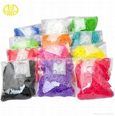 Solid color rainbow loom rubber bands wholesale