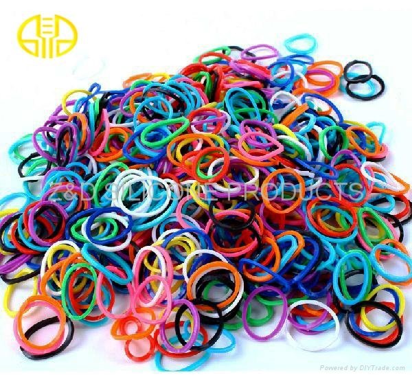 Solid color rainbow loom rubber bands wholesale 3